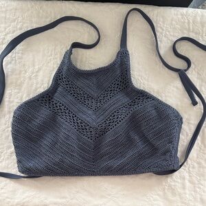 Xhilaration Slate Blue Halter swim Top size DD